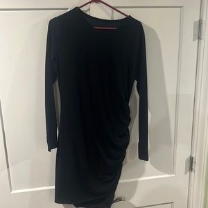 Plain black maternity dress